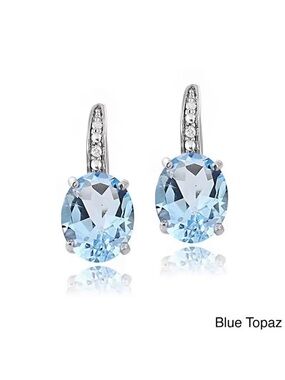 6CTTW Oval Cut Blue Topaz Huggies Earrings 925 Sterling Silver